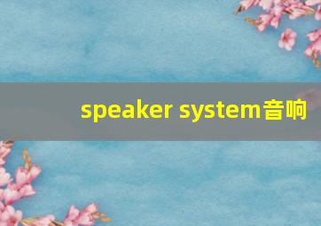 speaker system音响